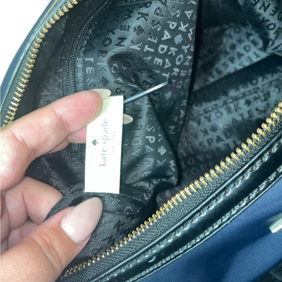 HP 🎉Kate Spade Blue Black Color Block Nylon Serena Top Handle Handbag Hobo Purse - Picture 10 of 16